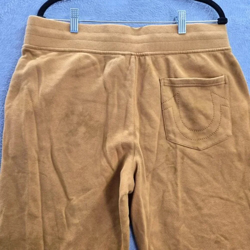 True‎ Religion Pants M Yellow Back Pocket Drawstring Jogger Logo Pockets READ